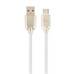 Gembird Premium rubber Type-C USB charging and data cable, 1m, white CC-USB2R-AMCM-1M-W