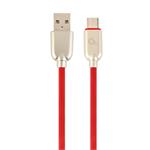 Gembird Premium rubber Type-C USB charging and data cable, 2m, red CC-USB2R-AMCM-2M-R