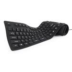 Gembird silikónová klávesnica, USB + PS/2 combo, čierna, US rozloženie kláves KB-109F-B