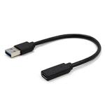 Gembird USB 3.1. AM Female adaptér, kabel, 10 cm, čierny