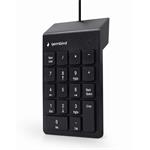 Gembird USB numerická klávesnica, čierna slim (18 znakov) KPD-U-02