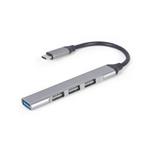 Gembird USB Type-C hub 4-portový USB 3.1 (Gen 1),stříbrný UHB-CM-U3P1U2P3-03