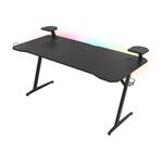 Genesis Holm 510 RGB - herní stůl s RGB podsvícením, 160x75cm, 3xUSB 3.0, bezdrátová nabíječka NDS-1732