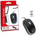 Genius DX-123 Myš, drátová, optická, 1200DPI, 3 tlačítka, USB, černo-šedá 31010033404