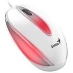 Genius DX-Mini / Myš, drátová, optická, 1000DPI, 3 tlačítka, USB, RGB LED, bílá 31010025405