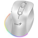 GENIUS Ergo 9000S Pro Pearl White/ duální Bluetooth + 2,4GHz/ 2400 dpi/ bezdrátová/ 6tlačítková/ tichá/ bílá 31030039400