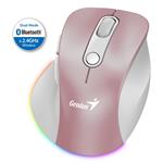 GENIUS Ergo 9000S Pro Pink/ duální Bluetooth + 2,4GHz/ 2400 dpi/ bezdrátová/ 6tlačítková/ tichá/ růžová 31030039403