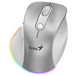 GENIUS Ergo 9000S Pro Silver/ duální Bluetooth + 2,4GHz/ 2400 dpi/ bezdrátová/ 6tlačítková/ tichá/ stříbrná 31030039402