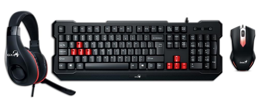 GENIUS GX GAMING KMH-200/ Herní set klávesnice s myší a headsetem 31280230105