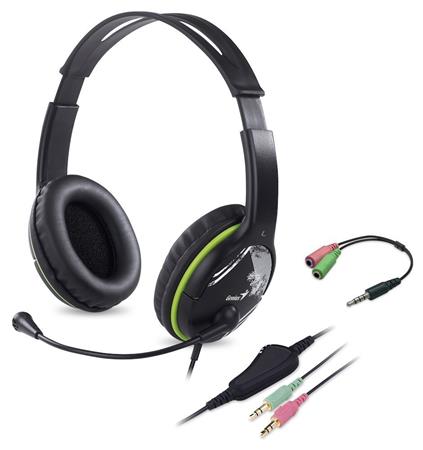 GENIUS headset HS-400A, 2x 3,5 jack, redukce na single jack 31710031400