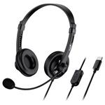 Genius HS-230U USB-C, slúchadlá s mikrofónom, ovládanie hlasitosti, čierna, 2.0, uzatvorené 31710021403