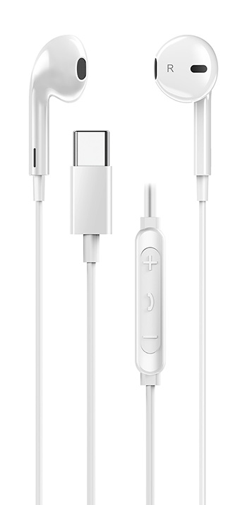 Genius HS-M365, slúchadlá s mikrofónom, biela, 2.0, špuntové, USB Type-C 31710030401