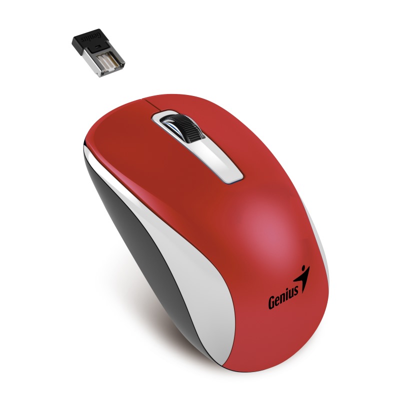 Genius Myš NX-7010, 1200DPI, 2.4 [GHz], optická, 3tl., 1 koliesko, bezdrôtová, červená, univerzál 31030114111