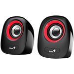 Genius reproduktory SP-Q160, 2.0, 6W, čierno-červené, regulácia hlasitosti, stolový, 3,5 mm jack (USB) 31730027401