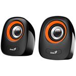 Genius reproduktory SP-Q160, 2.0, 6W, čierno-oranžové, regulácia hlasitosti, stolový, 3,5 mm jack (USB) 31730027402
