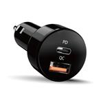 GENIUS rychlo autonabíječka PD-36AC-Car, 36W (2x18W), rychlé nabíjení, USB-C PD3.0, USB-A QC3.0, černá 32590008400