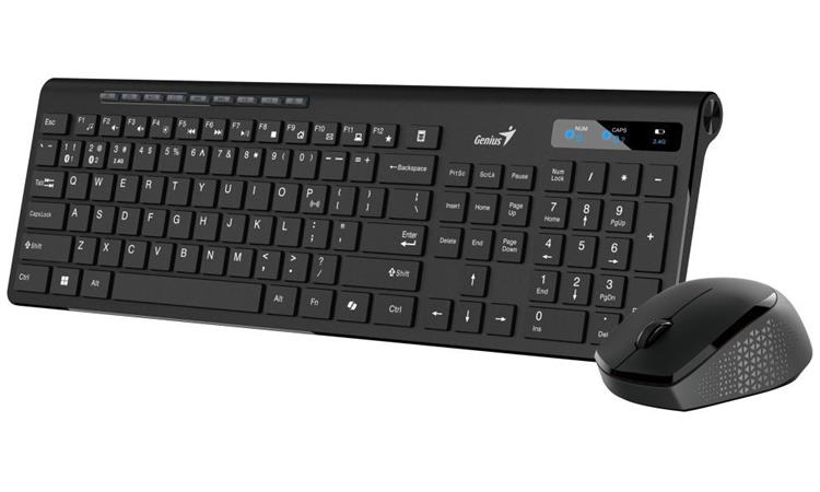 GENIUS SlimStar 8230/ Bezdrátový set Bluetooth + 2,4GHz/ připojení až 3 zařízení/ Copilot/ USB/ černá/ CZ+SK 31340015419