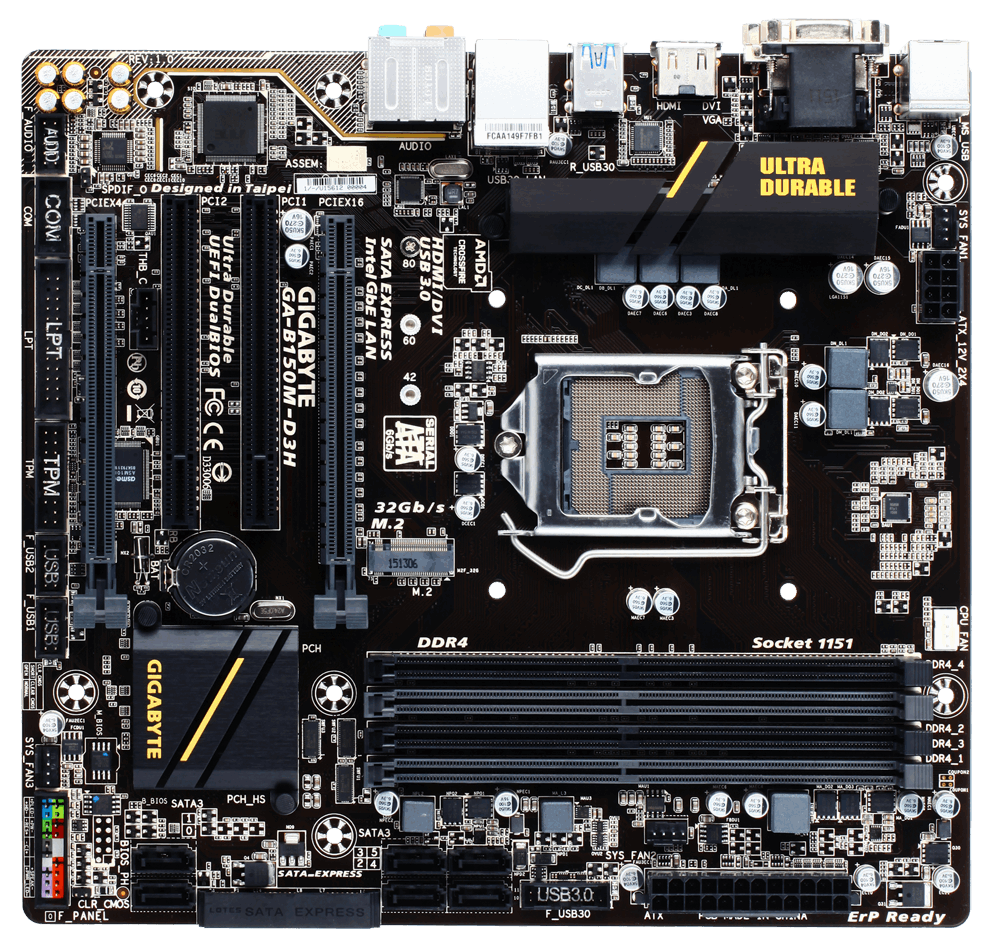 GIGABYTE B150M-D3H (rev. 1.0) GA-B150M-D3H
