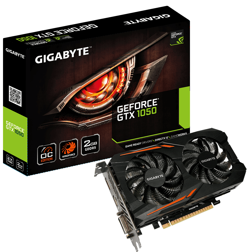Gigabyte GeForce GTX 1050, 2GB GDDR5 GV-N1050OC-2GD