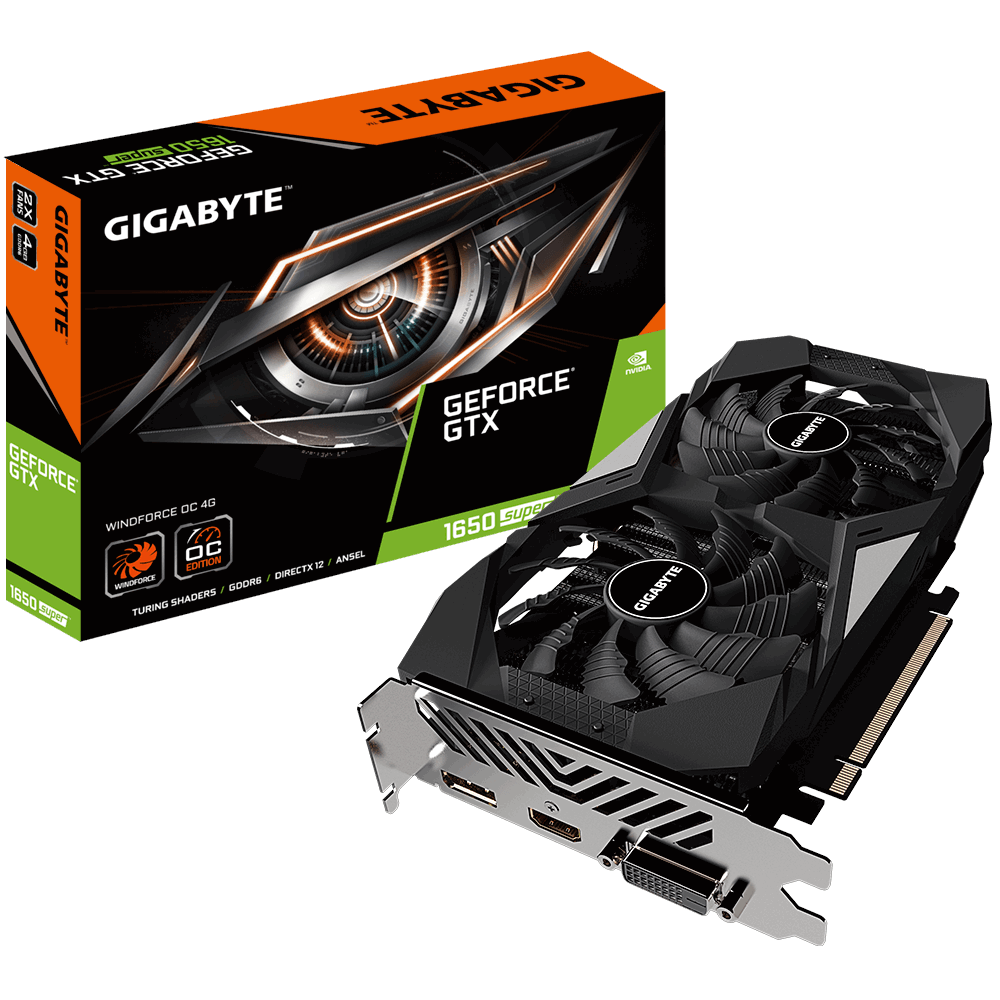 Gigabyte GeForce GTX 1650 SUPER WINDFORCE OC 4G, 4GB GDDR6, DP, HDMI GV-N165SWF2OC-4GD