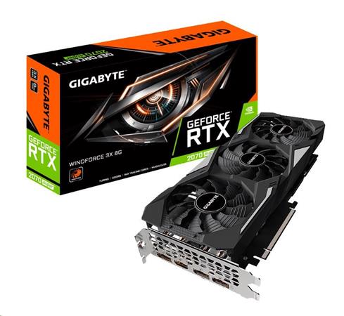 GIGABYTE VGA NVIDIA GeForce® RTX 2070 SUPER WindForce 3X 8G, RTX 2070S, 8GB GDDR6, 1xHDMI, 3xDP GV-N207SWF3-8GD