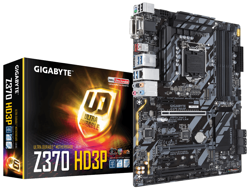 GIGABYTE základní deska Z370 HD3P / Intel Z370 / LGA1151 / 4xDDR4 / ATX GA-Z370 HD3P