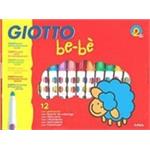 GIOTTO BEBE' unbreakable plastic wax crayons\ Hangable cardboard Box 10 pcs\