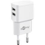 Goobay Napájecí a nabíjecí adaptér 230V na 2x USB, max.2,4A, bílý ppadapter-138