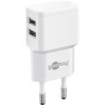 Goobay Napájecí a nabíjecí adaptér 230V na 2x USB, max.2,4A, bílý ppadapter-138