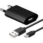goobay Napájecí a nabíjecí adaptér 230V na USB, ultra slim, 1A s USB micro kabelem 1m ,černý ppadapter-97