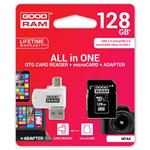 Goodram All-In-ONe, 128GB, multipack, M1A4-1280R12, UHS-I U1 (Class 10), s čítačkou a adaptérom