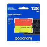 GOODRAM Flash Disk 2x128GB UME2, USB 2.0, červená, žlutá UME2-1280MXR11-2P