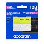 GOODRAM Flash Disk 2x128GB UME3, USB 3.0, žlutá, bílá UME3-1280MXR11-2P