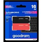 GOODRAM Flash Disk 2x16GB UME3, USB 3.0, oranžová, černá UME3-0160MXR11-2P