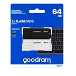 GOODRAM Flash Disk 2x64GB UME2, USB 2.0, bílá, černá UME2-0640MXR11-2P