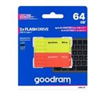 GOODRAM Flash Disk 2x64GB UME3, USB 3.0, žlutá, oranžová UME3-0640MXR11-2P