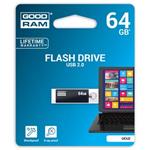 Goodram USB flash disk, 2.0, 64GB, UCU2, čierny, UCU2-0640K0R11, podpora OS Win 7, nové papierové b