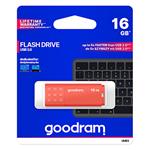 Goodram USB flash disk, USB 3.0 (3.2 Gen 1), 16GB, UME3, oranžový, UME3-0160O0R11, USB A, s krytkou