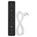 GoSmart predlžovací kábel 2 m / 4 zásuvky / s vyp. / s USB / biely-čierny / PVC / 1,5 mm2 8592920141588
