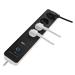 GoSmart predlžovací kábel 2 m / 4 zásuvky / s vyp. / s USB / biely-čierny / PVC / 1,5 mm2 8592920141588