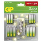 GP alkalická batéria SUPER AA 12 + AAA 12 + LED reťaz BL 4891199235665