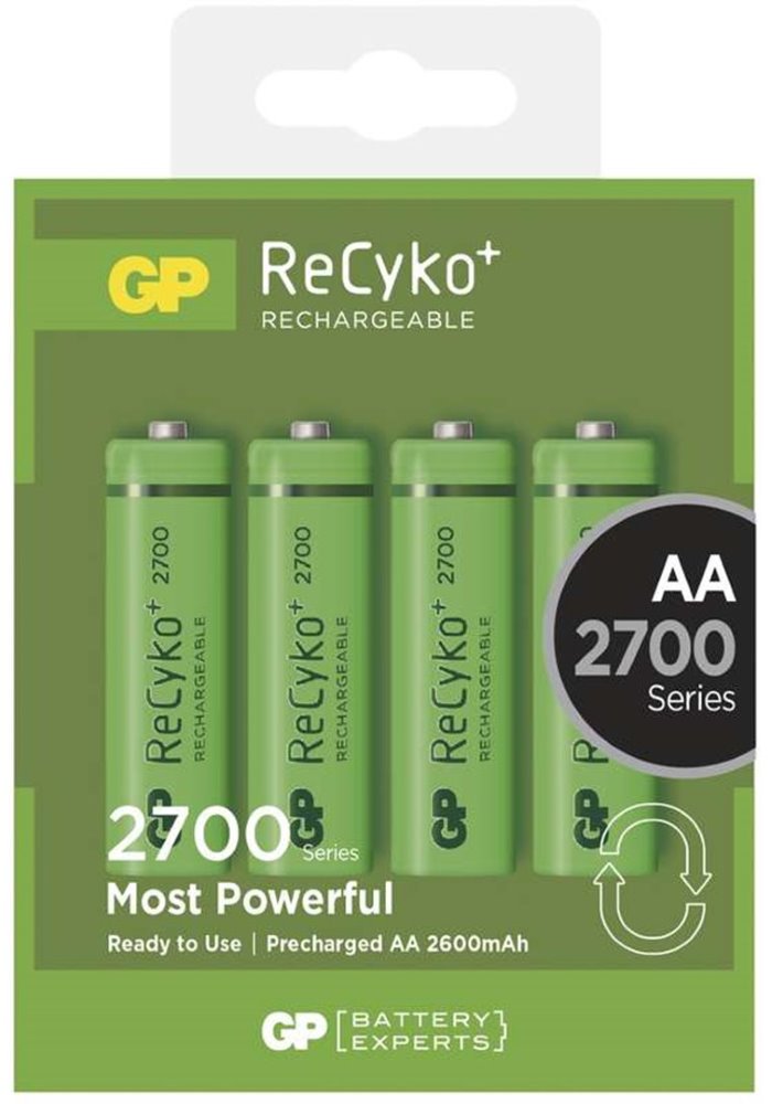 GP nabíjecí baterie AA NiMH 2700mAh Recyko+ 4ks blistr 1032214130