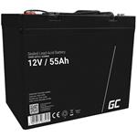 Green Cell AGM VRLA 12V 55Ah maintenance-free battery for mower, scooter, boat, wheelchair AGM49