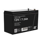Green Cell AGM VRLA 12V 7.2Ah maintenance-free battery for the alarm system, cash register, toys AGM05