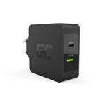 Green Cell Charger USB-C 45W PD with cable USB-C and extra USB port for Asus ZenBook, HP Spectre, HP Envy x2 and CHAR10