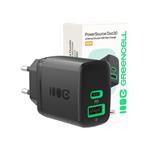Green Cell PowerSource Duo30 Charger USB/USB-C Black Power Adapter 30W Power Delivery CHARB-GC-30AC-B