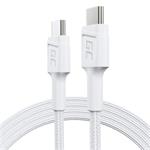Green Cell PowerStream Cable White USB-C Type C 1,2m with fast charging Power Delivery 60W, Ultra Charge, Quick KABGC30W