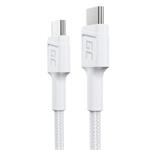 Green Cell PowerStream Cable White USB-C Type C 30cm with fast charging Power Delivery 60W, Ultra Charge, Quick KABGC31W