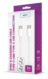 GSM106098 SETTY cable USB-C - USB-C 1,0 m 3A white