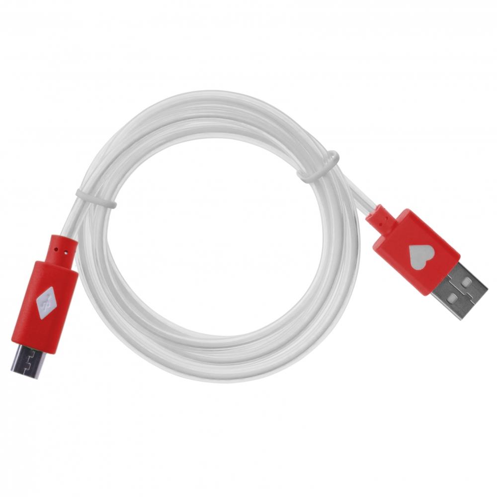 GT kábel USB/micro USB svietiaci 1m červený